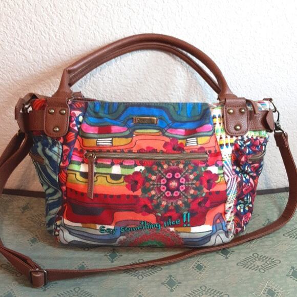 Desigual Christian Lacroix Bohemian Say Something Nice Rose Crossbody Handbag - Picture 2 of 16